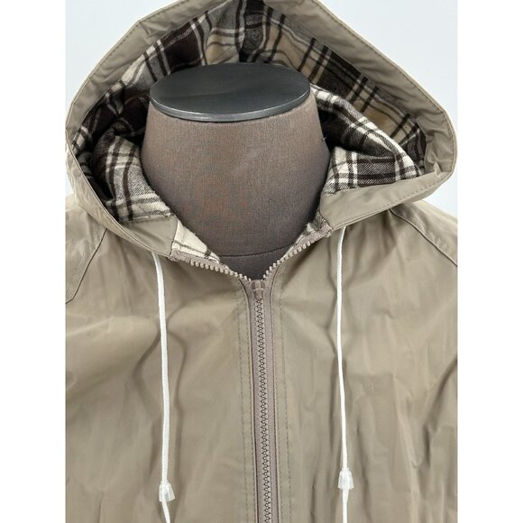 Misty Harbor Men's Any Weather Slicker Jacket Hood Flannel Lined Pockets Small - Picture 2 of 14